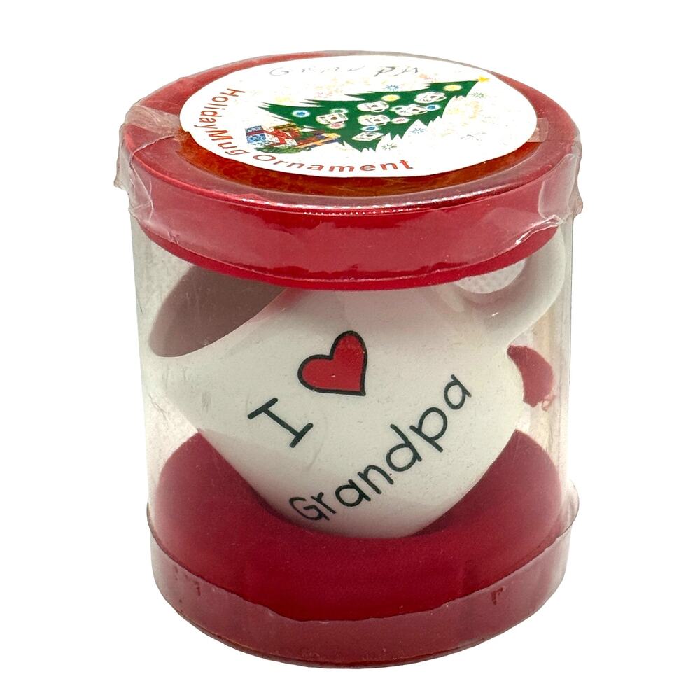 I Heart Love Grandpa” Mini Mug Ornament World Wide Basics Item #00679